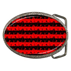 Red Devil And Black Halloween Nightmare Stripes  Belt Buckles