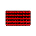 Red Devil and Black Halloween Nightmare Stripes  Magnet (Name Card) Front