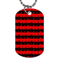 Red Devil And Black Halloween Nightmare Stripes  Dog Tag (two Sides) by PodArtist