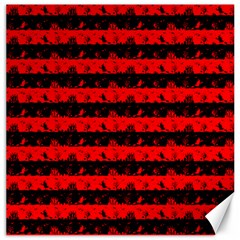 Red Devil And Black Halloween Nightmare Stripes  Canvas 12  X 12  by PodArtist