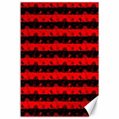 Red Devil And Black Halloween Nightmare Stripes  Canvas 12  X 18  by PodArtist