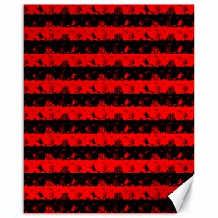 Red Devil And Black Halloween Nightmare Stripes  Canvas 16  X 20  by PodArtist