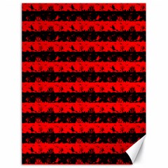 Red Devil And Black Halloween Nightmare Stripes  Canvas 18  X 24  by PodArtist