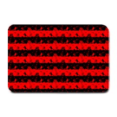 Red Devil And Black Halloween Nightmare Stripes  Plate Mats by PodArtist