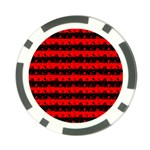 Red Devil and Black Halloween Nightmare Stripes  Poker Chip Card Guard Front