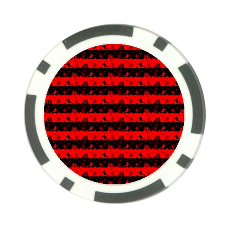 Red Devil and Black Halloween Nightmare Stripes  Poker Chip Card Guard