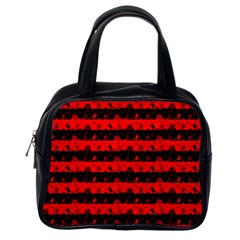 Red Devil And Black Halloween Nightmare Stripes  Classic Handbag (one Side) by PodArtist