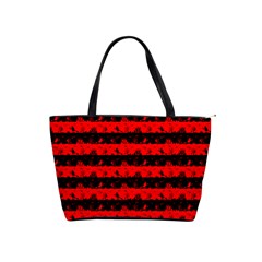 Red Devil And Black Halloween Nightmare Stripes  Classic Shoulder Handbag by PodArtist