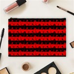 Red Devil and Black Halloween Nightmare Stripes  Cosmetic Bag (Large) Front