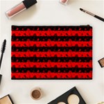 Red Devil and Black Halloween Nightmare Stripes  Cosmetic Bag (Large) Back