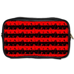 Red Devil And Black Halloween Nightmare Stripes  Toiletries Bag (one Side) by PodArtist