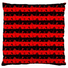 Red Devil And Black Halloween Nightmare Stripes  Large Cushion Case (one Side) by PodArtist