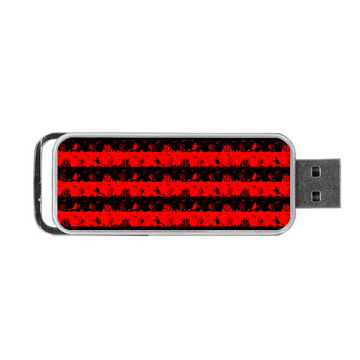 Red Devil and Black Halloween Nightmare Stripes  Portable USB Flash (Two Sides)