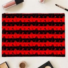 Red Devil And Black Halloween Nightmare Stripes  Cosmetic Bag (xxl) by PodArtist