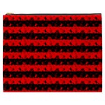 Red Devil and Black Halloween Nightmare Stripes  Cosmetic Bag (XXXL) Front