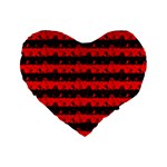 Red Devil and Black Halloween Nightmare Stripes  Standard 16  Premium Heart Shape Cushions Front