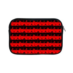 Red Devil And Black Halloween Nightmare Stripes  Apple Ipad Mini Zipper Cases by PodArtist