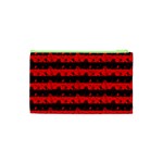 Red Devil and Black Halloween Nightmare Stripes  Cosmetic Bag (XS) Back