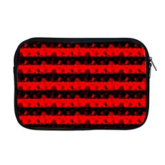 Red Devil And Black Halloween Nightmare Stripes  Apple Macbook Pro 17  Zipper Case by PodArtist