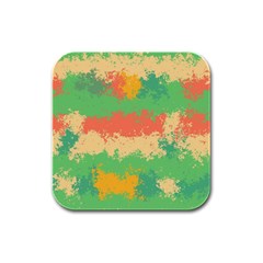 Spots In Retro Colors                                             Rubber Square Coaster (4 Pack