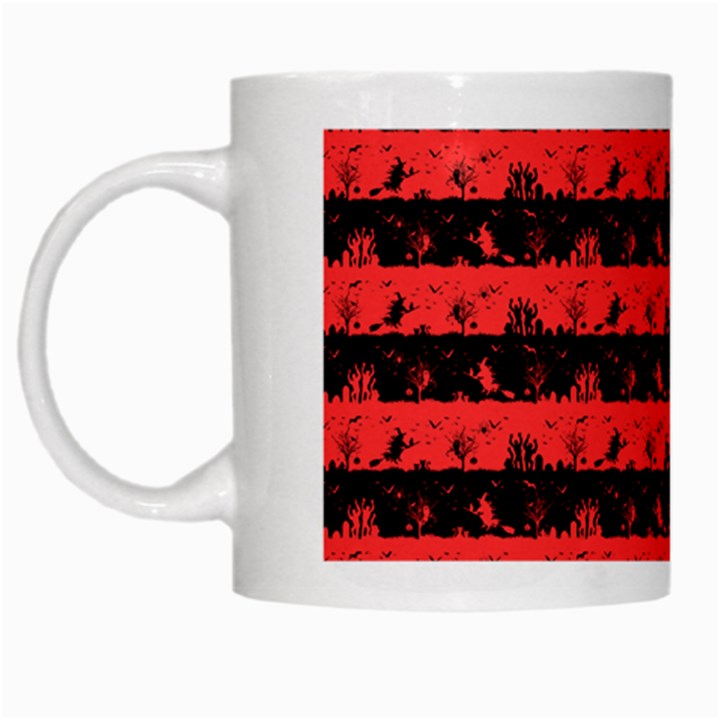 Donated Kidney Pink and Black Halloween Nightmare Stripes  White Mugs