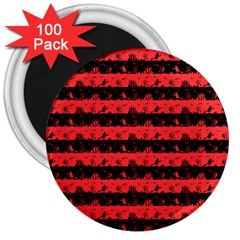 Donated Kidney Pink And Black Halloween Nightmare Stripes  3  Magnets (100 Pack) by PodArtist