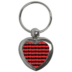 Donated Kidney Pink And Black Halloween Nightmare Stripes  Key Chains (heart)  by PodArtist