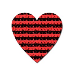 Donated Kidney Pink And Black Halloween Nightmare Stripes  Heart Magnet by PodArtist