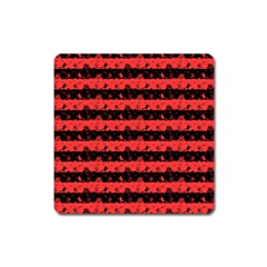 Donated Kidney Pink And Black Halloween Nightmare Stripes  Square Magnet by PodArtist