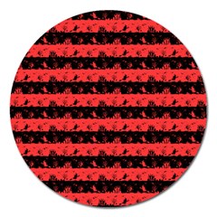 Donated Kidney Pink And Black Halloween Nightmare Stripes  Magnet 5  (round) by PodArtist