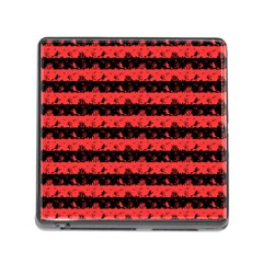 Donated Kidney Pink And Black Halloween Nightmare Stripes  Memory Card Reader (square 5 Slot) by PodArtist