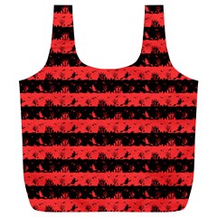 Donated Kidney Pink And Black Halloween Nightmare Stripes  Full Print Recycle Bag (xl) by PodArtist