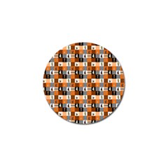 Witches, Monsters And Ghosts Halloween Orange And Black Patchwork Quilt Squares Golf Ball Marker (10 Pack) by PodArtist