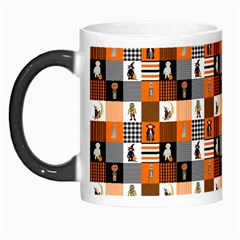 Witches, Monsters And Ghosts Halloween Orange And Black Patchwork Quilt Squares Morph Mugs by PodArtist