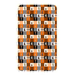 Witches, Monsters And Ghosts Halloween Orange And Black Patchwork Quilt Squares Memory Card Reader (rectangular) by PodArtist