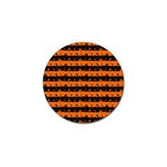 Dark Pumpkin Orange And Black Halloween Nightmare Stripes  Golf Ball Marker by PodArtist