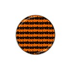 Dark Pumpkin Orange and Black Halloween Nightmare Stripes  Hat Clip Ball Marker (4 pack) Front