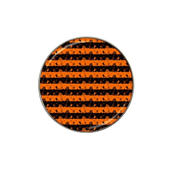 Dark Pumpkin Orange and Black Halloween Nightmare Stripes  Hat Clip Ball Marker (4 pack)