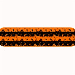 Dark Pumpkin Orange And Black Halloween Nightmare Stripes  Large Bar Mats by PodArtist