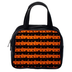 Dark Pumpkin Orange And Black Halloween Nightmare Stripes  Classic Handbag (one Side) by PodArtist