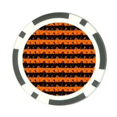 Dark Pumpkin Orange And Black Halloween Nightmare Stripes  Poker Chip Card Guard (10 Pack) by PodArtist