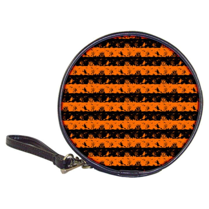 Dark Pumpkin Orange and Black Halloween Nightmare Stripes  Classic 20-CD Wallets