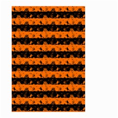 Dark Pumpkin Orange And Black Halloween Nightmare Stripes  Small Garden Flag (two Sides) by PodArtist