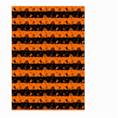 Dark Pumpkin Orange And Black Halloween Nightmare Stripes  Large Garden Flag (two Sides) by PodArtist