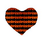 Dark Pumpkin Orange and Black Halloween Nightmare Stripes  Standard 16  Premium Heart Shape Cushions Front