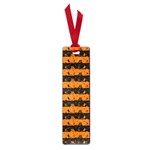 Dark Pumpkin Orange and Black Halloween Nightmare Stripes  Small Book Marks Front