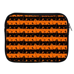 Dark Pumpkin Orange And Black Halloween Nightmare Stripes  Apple Ipad 2/3/4 Zipper Cases by PodArtist