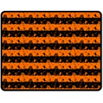 Dark Pumpkin Orange and Black Halloween Nightmare Stripes  Double Sided Fleece Blanket (Medium)  58.8 x47.4  Blanket Front