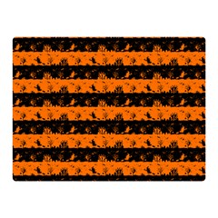 Dark Pumpkin Orange And Black Halloween Nightmare Stripes  Double Sided Flano Blanket (mini)  by PodArtist