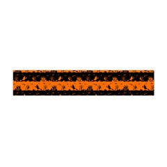 Dark Pumpkin Orange And Black Halloween Nightmare Stripes  Flano Scarf (mini) by PodArtist